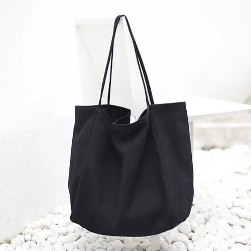 Minimalist Canvas Tote Bag with Large Capacity and Soft Structure